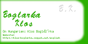 boglarka klos business card